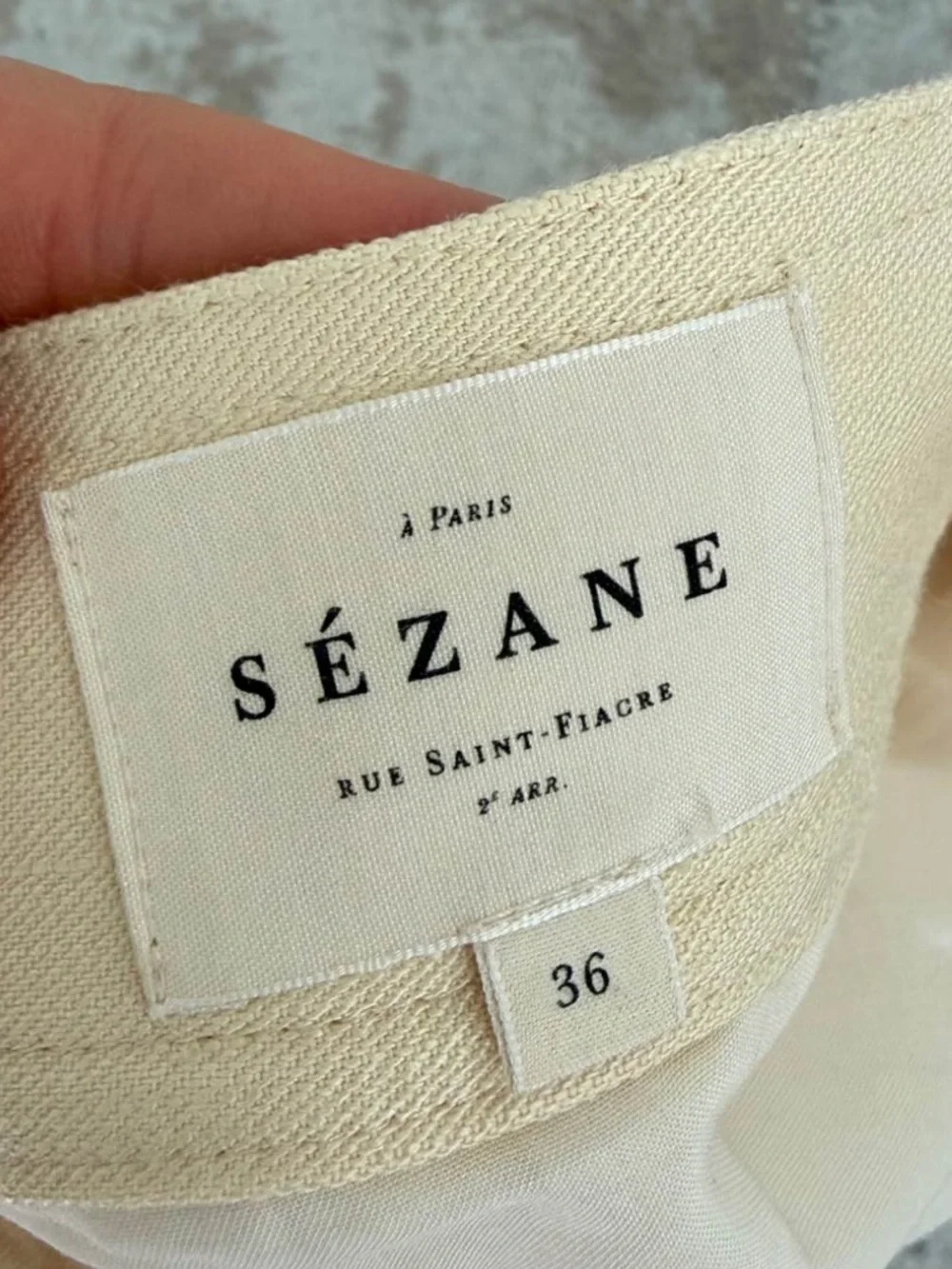 Sézane Gillyne Skirt Cream/Ecru Utility Mini Button Pocket French Sustainable - Picture 5 of 8